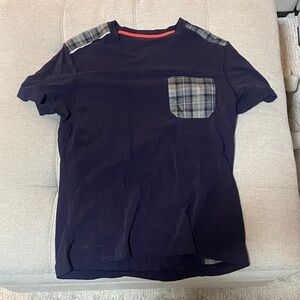 lululemon athletica Navy Tee with Plaid Accents